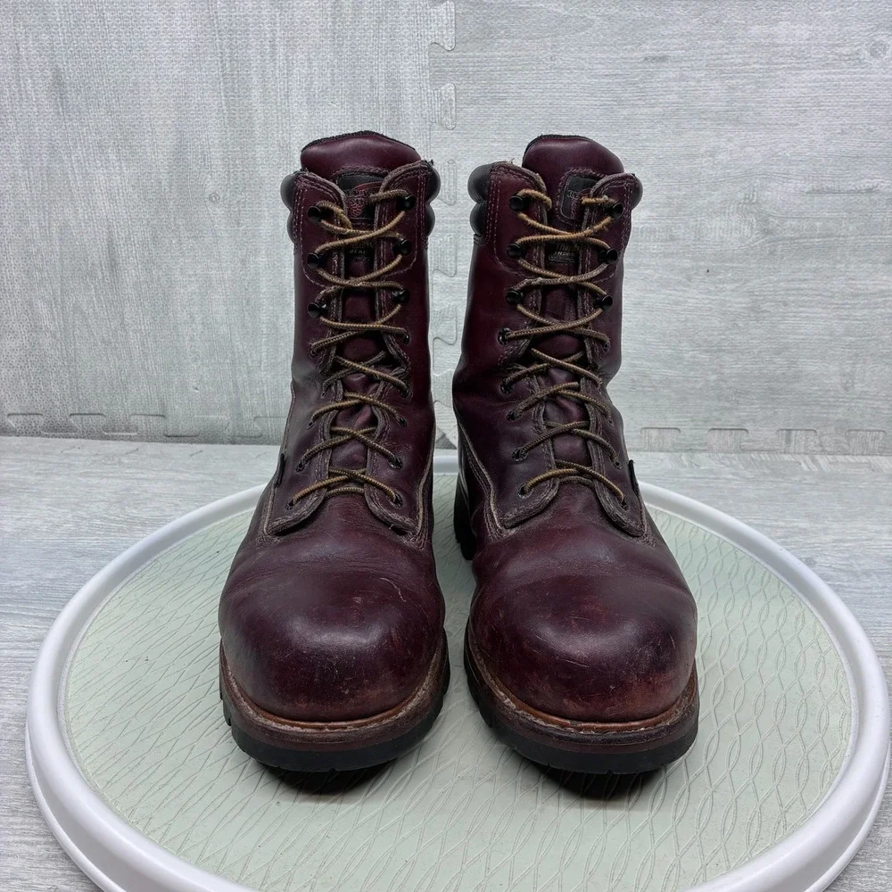 Red Wing 1201 Logger Boots Mens 10 EE Oxblood Leather Waterproof Vibram Work